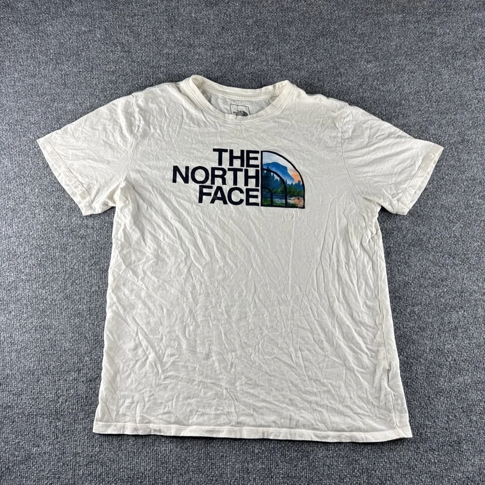 The North Face Shirt Men L White Short Sleeve Graphic Logo Tee Casual Outdoors